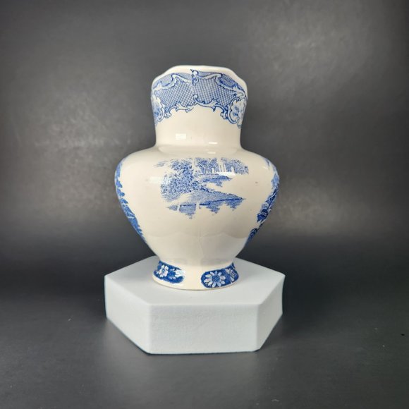 Vintage Blue White Willow Handpainted Pitcher /Japan Teapot + Plate /Asian Scene - Picture 3 of 7